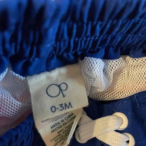 OP 0-3 months blue and orange striped swim trunks​ - Picture 3 of 3